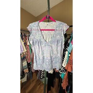 Paisley print boho top